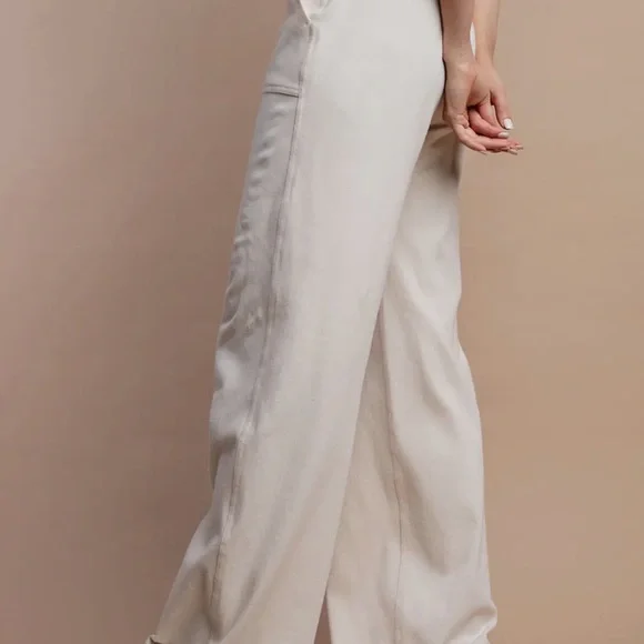 Rae Mode Cotton Stretch Twill Wide Pants - sm & lg - Picture 4 of 4